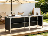 Extra Long Folding Portable Bar Table 77.95" x 15.16" x 34.65", Tradeshow Podium Table with Carrying 32199662