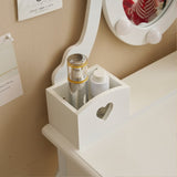 Kids Vanity Set with Mirror and Lights and Stool, 5 Storage Drawers, Pretend Play Princess Makeup 80505306