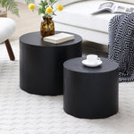 ZUN Round Coffee Table Set of 2, Nesting Coffee Tables for MDF with veneer .for living W1117P193720