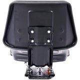 Tractor Seat w/ Backrest Black Slide Track Steel/PVC Compact Mower W46577687