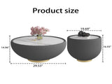 Light Sintered stone Top Cup Shape Leather Coffee modern Sofa Table for Living Room furniture W3081P309607