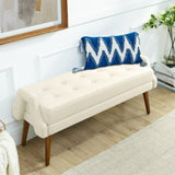 Modern living room bench, made of looped yarn fabric, with soft cushion, irregular geometric W487P183022