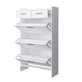 PVC Surface Shaker Shape Door Shoe Rack 3 Doors Shoe Cabinet With 2 Drawers With Open Space for W2139134911