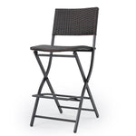 ZUN Outdoor Wicker Barstools Faux Rattan Patio Bar Stools Foldable Chair, Multibrown, Set of 2 59958.00MBN