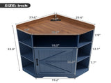 Corner Cabinet, Corner Storage Shelf with USB Ports and Outlets Industrial Organizer for Small Space W6018P577720