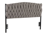 Twin Size Headboard in Black Metal and Grey Fabric B202P223762