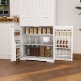 Pantry Cabinet, 71.65" Tall Storage Cabinet with Drawer, 2 Cabinets & 6 Door Adjustable W2700P300562