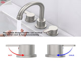Widespread Bathroom Faucet Brushed Nickel 2 Handle 8 inch 3 Hole 360&degSwivel Spout Vanity 82103035