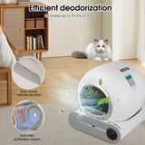 ZUN Self-Cleaning Cat Litter Box, Automatic Scooping and Odor Removal, App Control Support 2.4G WiFi, W1655122596