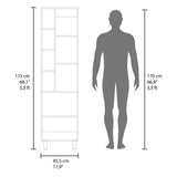 FM FURNITURE Pinal Linen Cabinet with Open Storage and 2 Doors, White B128P301384