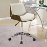 Ecru and Walnut Swivel Office Chair B062P153784