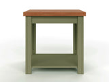 24 inch Side Table, No Assembly Required, Sage Green and Fruitwood Finish B108P160213