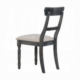 Rustic Style Gray Finish Dining Side Chairs Set of 2pcs Light Brown Upholstered Seat Wooden Dining B2741P331537