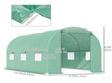 15' x 7' x 7' Walk-in Tunnel Hoop Greenhouse, Steel Frame with PE Cover & Roll-up Zipper Door 55194468