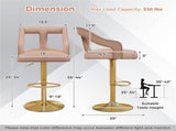 Luxury Dutch Velvet Bar Stools with Adjustable Height , Swivel Seat & Gold Metal Base 40897804