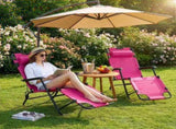 Portable Dual Purposes Extendable Folding Reclining Chair Pink 14453028