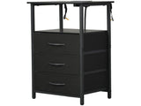 3-Drawer Melamine-Faced Particleboard Nightstand Storage Cabinet 03100823