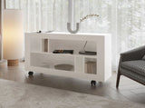 White Console Table in Melamine with Open Storage B062P290247