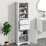 ZUN Tall Bathroom Storage Cabinet,Cabinet with One Door and Two Drawers, Freestanding Storage Adjustable WF314198AAK