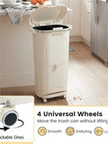 10 Gallon Kitchen Trash Can with Lid and 2 Removable Buckets,2 Compartments ,PP Material,17" 11.5" 30665338