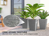 Set of 3 Plastic Flower Pots 02357797
