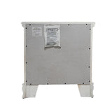 White 2-Drawer Nightstand with Floral Motifs B062P209008