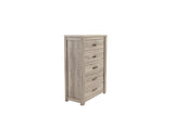 Bedroom Furniture Rustic Light Grey Simple 1pc Chest Of Drawers 5-Drawers Storage Cabinet Solidwood B011P236771