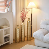 Floor Metal Vases Decorated White Metal Set of 3 gorgeous home decoration large glazed metal W2796P237520