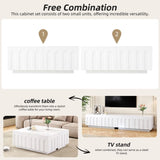 ON-TREND Elegant TV Stand Arched Design for TVs Up to 80", Modern Dual Purpose Coffee Table N721P329091K