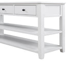 Retro Design Console Table with Two Open Shelves, Pine Solid Wood Frame and Legs for Living Room 32671692