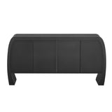 U-Style Four-Door Ash Veneer Storage Cabinet with Curved Legs, Perfectly Suited for Hallways, N711P241277B