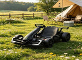 Black 24V Kids Go Kart 7.5 MPH with Slow Start, Adjustable Seat for Lawn Play 53446952
