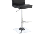 ZUN Black and Chrome Adjustable Bar Stool B062P153524