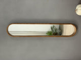 9.5x2x47.2" Decorative Rubber Frame Mirror with Elongated Oval Frame, Brown W2078P195626
