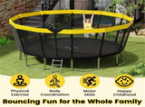 16FT Outdoor Trampoline with 360&deg Safety Enclosure Net, Family Recreational Trampoline for 75709148