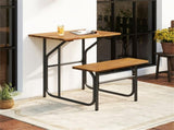 Unique One-Side Acacia Wood Patio Table & Bench Set, Combineable for Picnic & Leisure 45513631