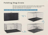 Dog Crate, 30 Inch Medium Folding Metal Wire Pet Single Door Dog Cage with Divider Panel and Plastic 35912716