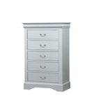 Platinum 5-Drawer Chest with Metal Handles B062P209039