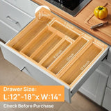 Expandable Bamboo Kitchen Drawer Organizer Adjustable Cutlery Tray for Utensils, Silverware, and 84621024