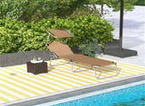 Outdoor Folding Pool Chaise Lounge, Tanning Chair with Adjustable Sun Shade for Poolside, Patio & 23811749