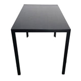 Simple Assembled Tempered Glass & Iron Dinner Table Black 20824867