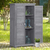 ZUN TOPMAXen Garden Shed 3-tier Patio Storage Cabinet Outdoor Organizeren Lockers with Fir WF285327AAE