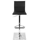 Masters Contemporary Adjustable Barstool with Swivel in Black Faux Leather by LumiSource B202P222338