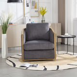 COOLMORE Corduroy Barrel Chair, Comfortable Accent Sofa Chair for Living Room, 360 Degree W395P220272