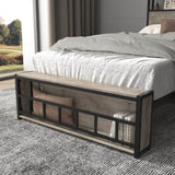 Twin Bed Frames , Headboard and Charging Station & LED Light for Bedroom, Solid and Stable, Noise 01956866