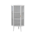 ZUN 22.25'' Floor Coner Cabinet,Three Tiers with Tempered Glass Doors and Storage Shelves for Bathroom, W757P180793