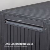 90gal Outdoor Garden Plastic Storage Deck Box Chest Tools Cushions Toys Lockable Seat 98858012