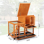 ZUN Detachable Rabbit Hutch with Removable Tray and Rolling Casters, Orange W2181P190616