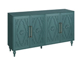 63'' Large Storage Cabinet Metal Handle, Carved Flower Doors, Wooden Mordern Sideboard Console W1445P251889