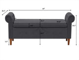Multifunctional Storage Rectangular Sofa Stool- Gray 18195898